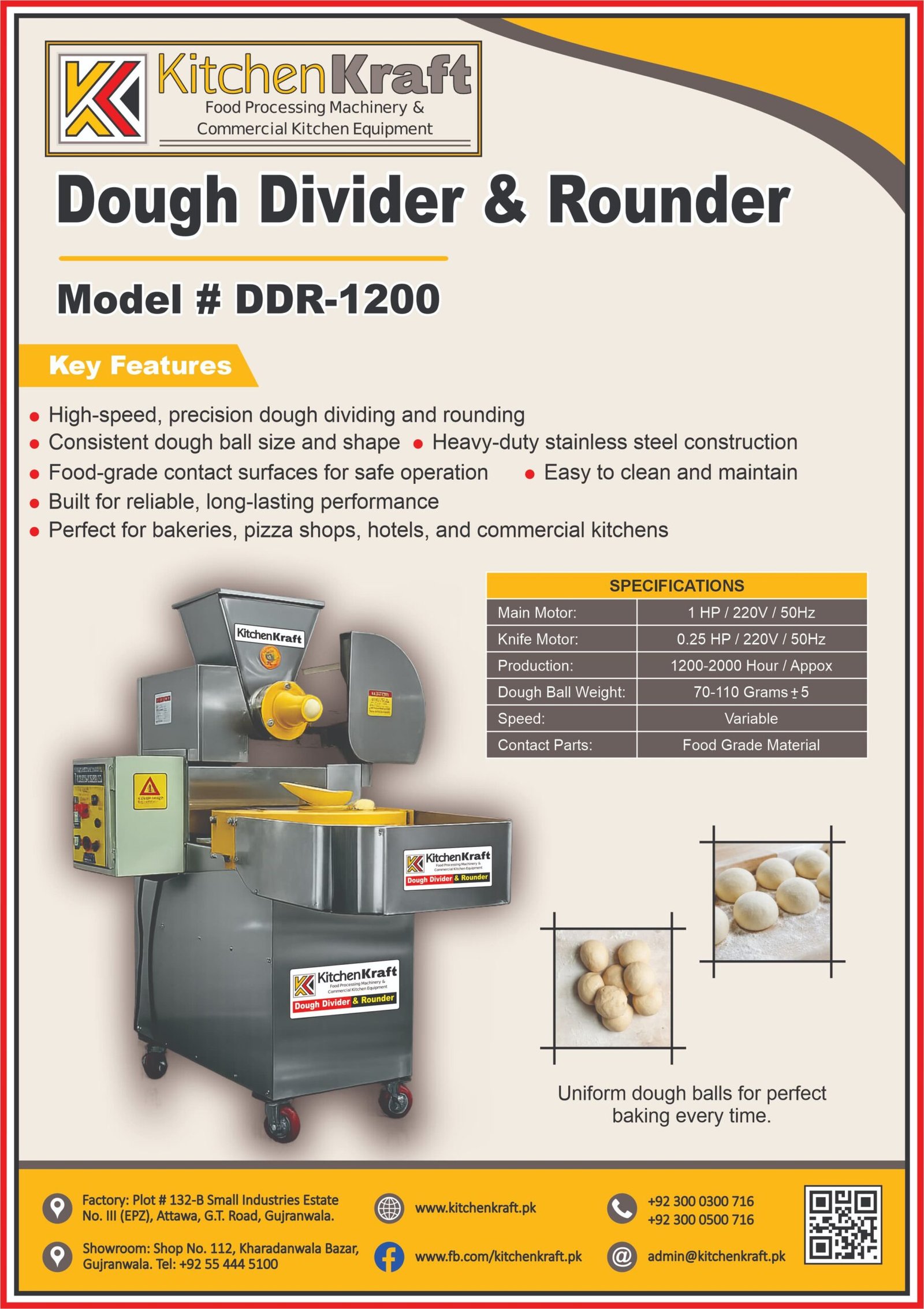 Commercial Dough Divider & Rounder – DDR-1200