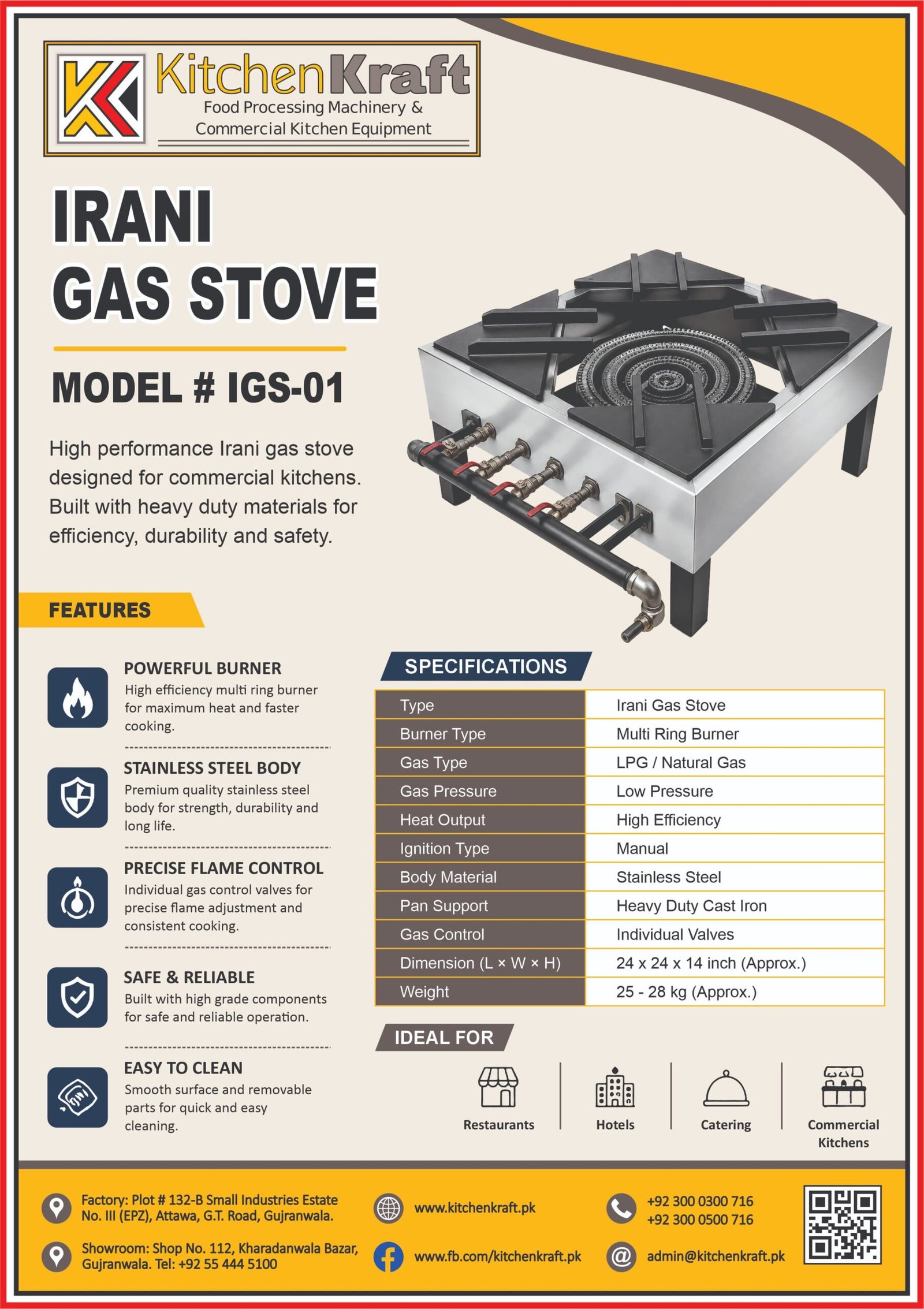 Commercial Irani Gas Stove – IGS-01
