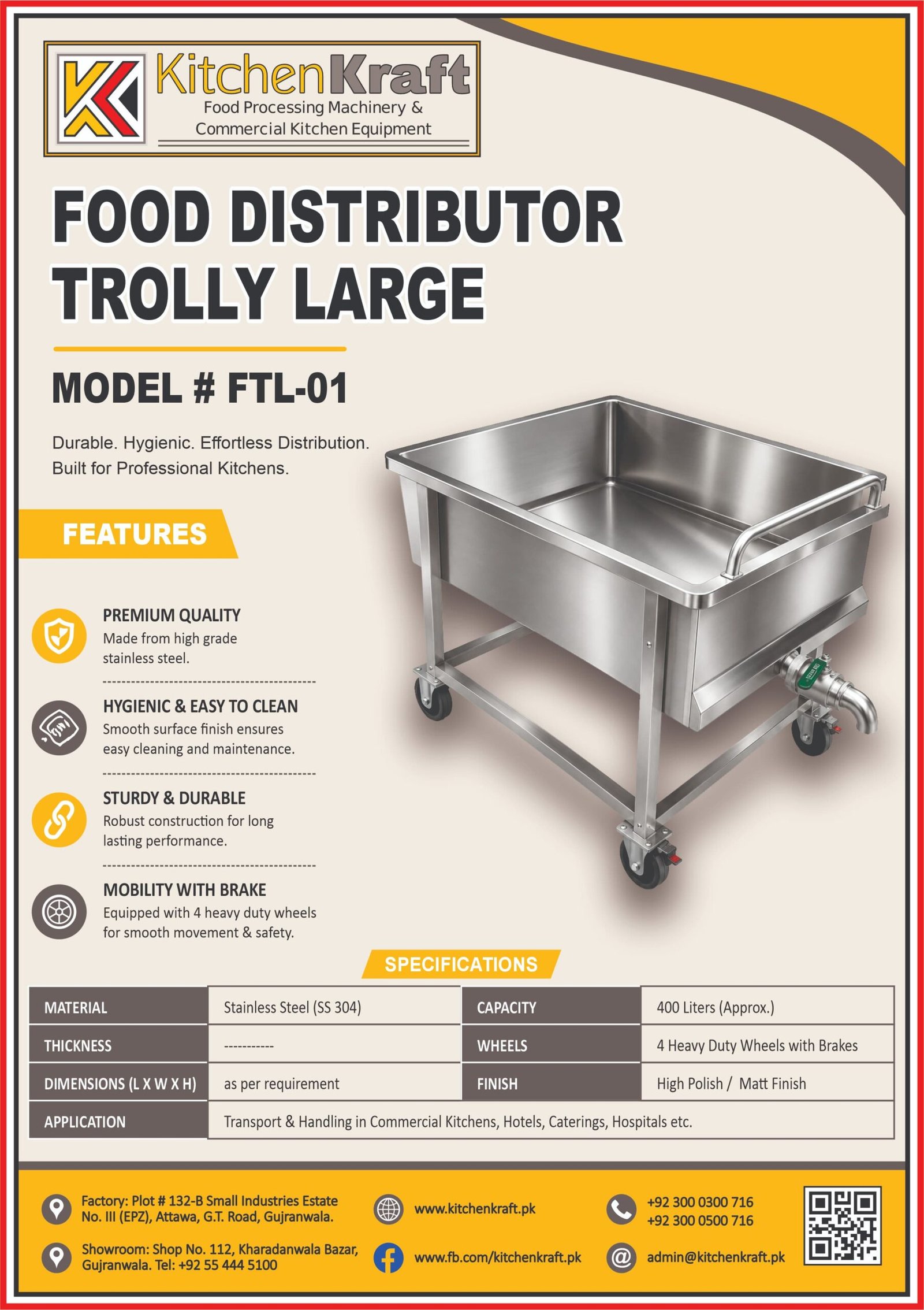 Large Food Distributor Trolley – FTL-01