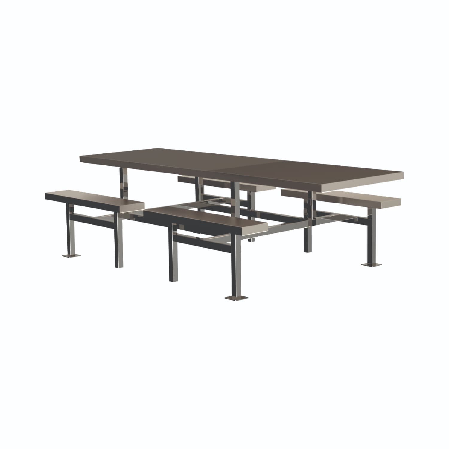 Kitchen Kraft 8 Seater Stainless Steel Dining Table and Bench SDT-08