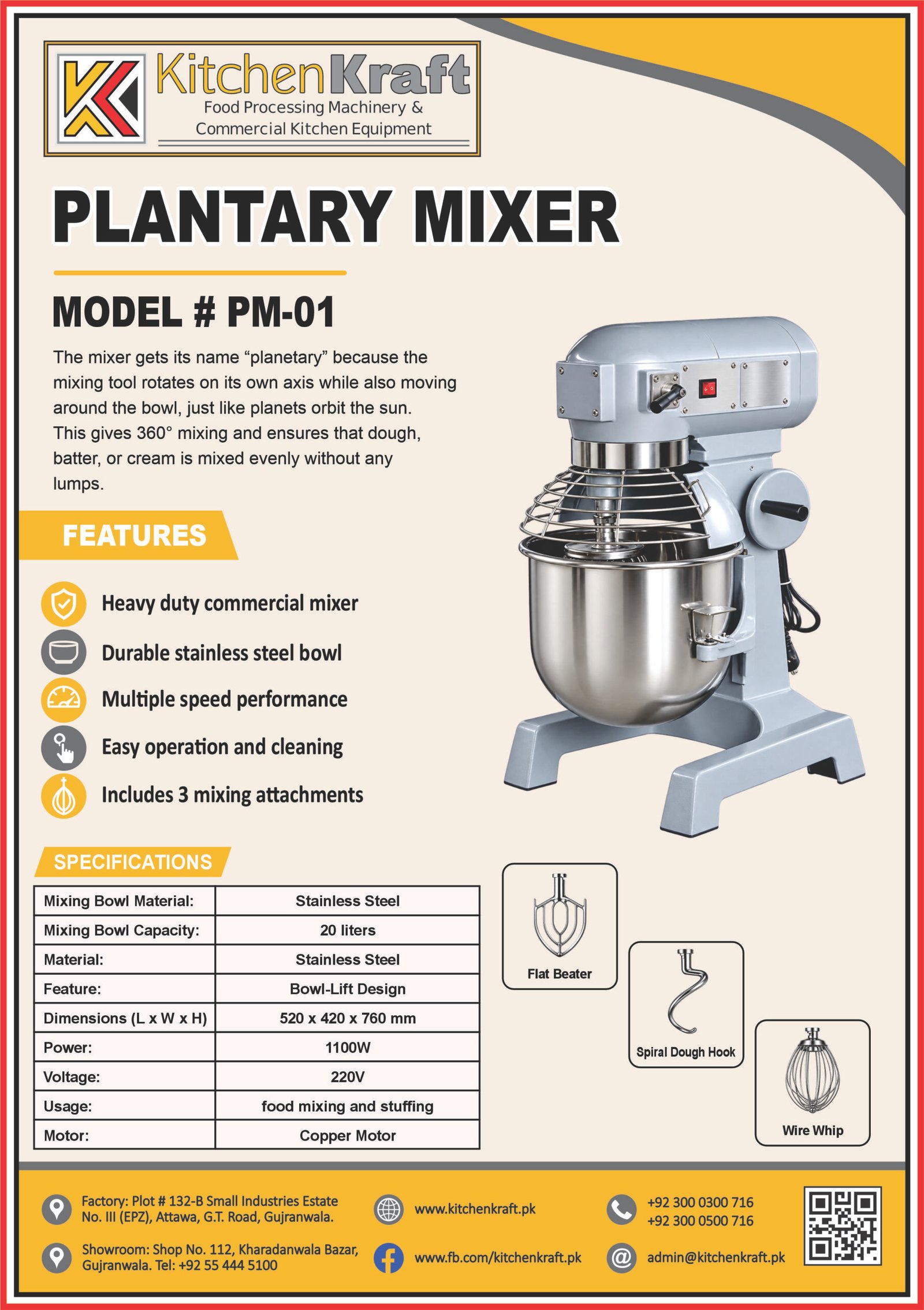 20 Liter Commercial Planetary Mixer – PM-01