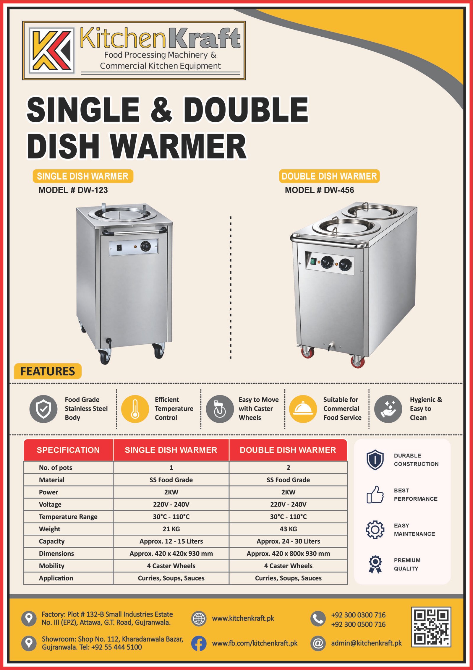 Single & Double Dish Warmer – DW Series